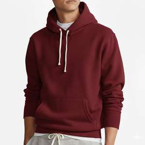 Sweat à capuche en molleton de coton tricoté respirant, anti-plis et anti-bouloches, multicolore, coupe ample, personnalisable avec logo, qualité supérieure, vente en gros - Product Image 2