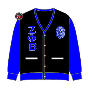 Cardigans en acrylique pour femmes Zeta Phi Beta avec broderie fine |   Pull cardigan brodé personnalisé pour femmes ZOB Sorority - Product Image 4