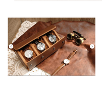 Luxus Herren Original Leder Roll Box Uhr Display Aufbewahrung koffer Brown Organizer mit Schutz funktionen