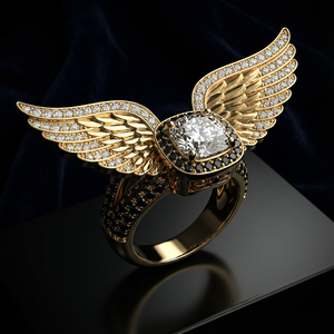 Iced Out <b>Angel</b> Wings Hip Hop <b>Jewelry</b> with Zircon and Alloy for Fashion Charms Pendants - Product Image 3