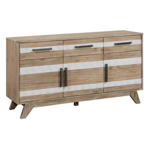 Buffet en bois de pin avec 3 tiroirs, buffet de salle à manger, couleur bois naturel, construction durable et élégante - Product Image 3
