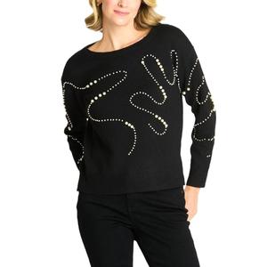 Pull-over d'hiver personnalisé avec logo OEM pour femmes, pull en tricot décontracté à col rond, décoration à paillettes, motif de personnage, 100% acrylique - Product Image 4