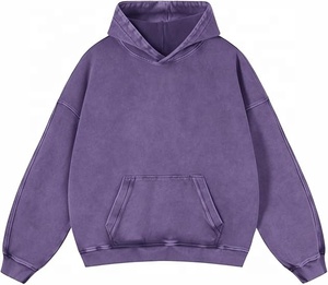 Custom Acid Wash Embroidered 100% Cotton Hoodie Personalized Oversize Unisex Pullover with Custom Logo Streetwear - Product Image 3