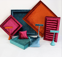 Support de présentation de bijoux en velours personnalisé, plateau à bijoux personnalisé, fabricants de plateaux à bagues