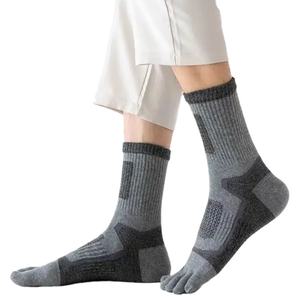 Chaussettes de sport épaisses RUIQUWIN pour l'extérieur, chaussettes à cinq doigts, chaussettes de randonnée, chaussettes de course, chaussettes à coussinets personnalisées, chaussettes de sport douces, chaussettes à cinq doigts, chaussettes tricotées à la cheville - Product Image 3