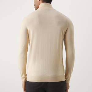 Pull classique à col roulé coupe ajustée pour hommes 100% coton doux élégant confortable chaud décontracté chandails en laine mélangée pour hommes - Product Image 5
