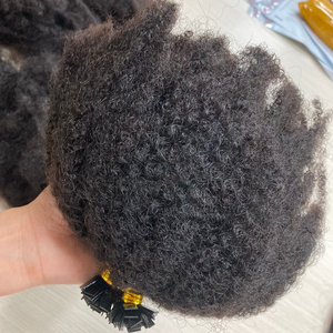 Precio al por mayor Extensiones de cabello Remy de doble dibujado Punta de queratina Todos los tamaños Moneda de color natural Rizado Onda profunda Humano de alta calidad - Product Image 1