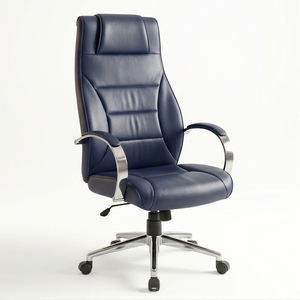 Silla de Oficina Moderna de Malla, con Reposabrazos de Acero y Cuero PU, Giratoria, Ajustable, con Base con Ruedas, Asiento Ergonómico, para Uso Comercial, Hotel y Hogar - Product Image 3