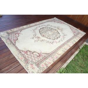 Turkish Area Rug 4.4x7.4 ft (135x226 cm), Vintage <b>Brown</b> Patchwork Rug - Product Image 2