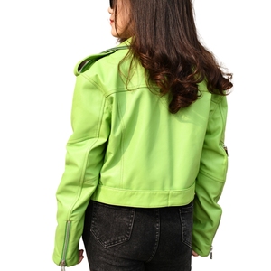 Veste en cuir matelassée slim de style cycliste pour homme et femme, style décontracté de plein air, fermeture éclair, peau de crocodile - Product Image 6