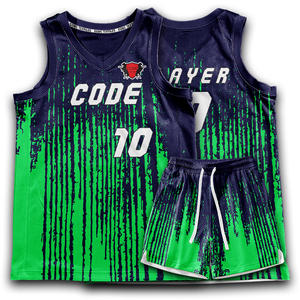 Uniformes de baloncesto personalizados de malla transpirable de secado rápido de poliéster 100% con diseño frontal conjunto de pantalones cortos de Jersey Reversible con cuello en V - Product Image 1