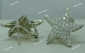 Pendientes de Plata 925 con Incrustaciones de Diamantes Moissanite en Forma de Estrella, con Engaste Micro Pavé, Diseño Brillante para Uso Diario - Product Image 3