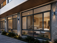 Fenêtre coulissante horizontale RG81.4 CE Contractor en alliage d'aluminium avec verre Low-E, double vitrage antivol, système de rail noir moderne