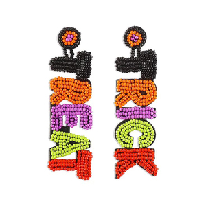 Best Design Halloween Beaded Drop Earrings for Women and Girls Gold Plated with Pearl and Diamond for Cosplay Low Price - Product Image 1