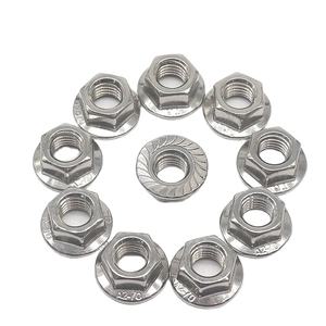 Tuerca de brida galvanizada de zinc estándar JIS 6923 de acero inoxidable 18-8, cabeza hexagonal de rosca M3, acabado pulido, Din 1190, - Product Image 1