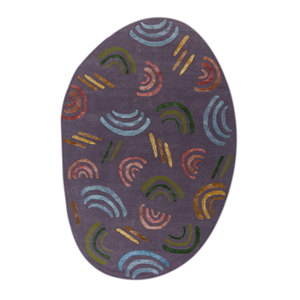 Confetti Pink & Purple <b>Hand</b> <b>Tufted</b> Wool & Viscose <b>Rug</b> Abstract Pattern for Home Use-Tra-14721 - Product Image 1