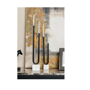 Portavelas de Aluminio de Estilo Vintage para Repisa - Edición Navideña, Diseño Único de Lujo, Reutilizable y Ecológico, Hecho a Mano - Product Image 1