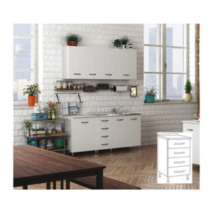 Mobile Base Cucina 4 Cassetti 40x50xh85 Cm Bianco - Product Image 1