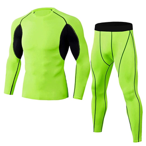 Custom Logo <b>Men</b> Bjj Jiu Jitsu Mma Rash Guard Compression <b>set</b> Fitness Workout Gym Wear Long Sleeve Compression <b>set</b> - Product Image 1