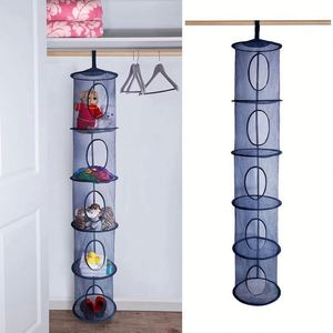 Nueva Cesta de Almacenamiento Colgante de Malla, Plegable, Ahorra Espacio, Organizador de Juguetes con Ganchos para Habitación Infantil, Baño, Pared, Balcón, Armario - Product Image 3