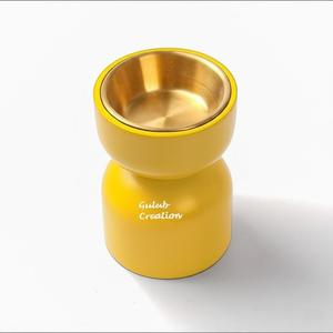 Quemador de incienso y Bakhoor de madera amarillo hecho a mano con soporte de cuenco de latón para fragancia casera, aromaterapia, uso espiritual - Product Image 2