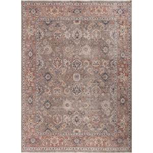 พรมขนสัตว์ถักมือ Erbe สีเบจ-น้ำตาล ลายเหรียญตราแบบนามธรรม รูปทรงสี่เหลี่ยมผืนผ้า สำหรับบ้าน ห้องนั่งเล่น ทางเดิน-รุ่นสี่เหลี่ยมผืนผ้าขนาด 9x12 - Product Image 1