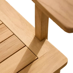 Chaise à dossier croisé en teck raffiné, confortable et écologique, pour l'extérieur, idéale pour jardin, patio, café, restaurant, terrasse - Product Image 6