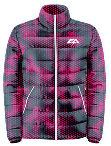 Chaqueta acolchada de burbujas con bloque de color de dos tonos personalizada, totalmente sublimada, impermeable, a prueba de viento, cálida para invierno, estilo informal - Product Image 2