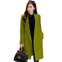Vente en gros 2025 manteau uni pour femmes meilleure qualité manteau long en laine très vendu manteau long d'automne pour femmes