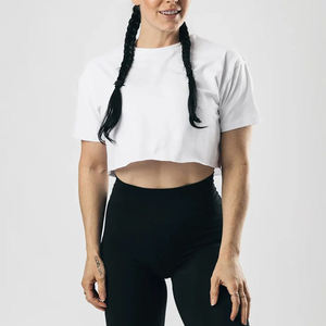 T-shirts d'été décontractés grande taille pour femmes tricotés 100% coton séchage rapide anti-rides hauts personnalisés de haute qualité pour le marché américain - Product Image 1