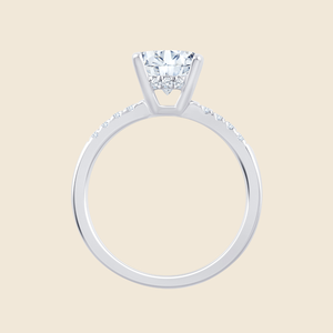 Bague ovale en or massif 14 carats à facettes avec micro-diamants et 1 diamant ovale de laboratoire de 2,00 carats F+-VS, idéale pour les occasions festives - Product Image 2