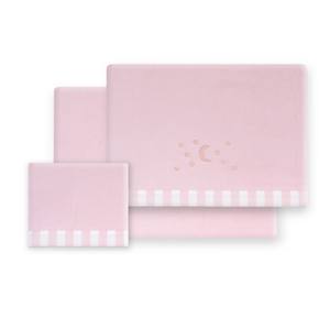 Juego de 3 Piezas de Ropa de Cama para Cuna, Tela de Forro Polar Coral, Modelo Luna Estrellas, Técnicas de Tejido - Product Image 1