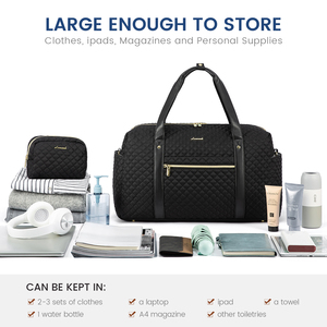 Bolsa de lona de viaje para gimnasio acolchada a la moda con compartimento para ordenador portátil Weekender bolsa de lona nocturna con cierre de cremallera - Product Image 3