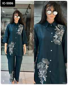 Le plus beau coton flammé avec broderie Travail Fantaisie Prêt à Porter Western Wear Costume avec grande taille disponible pour les femmes Robe - Product Image 2