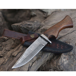 Couteaux de chasse personnalisés avec logo OEM, couleur unie, manche en bois, lame en acier inoxydable à pointe tombante, garantie de 3 ans - qualité industrielle - Product Image 4