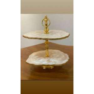 Support à gâteau en résine fait main, écologique, non toxique, peint à la main, couleur magnifique, double étage, taille personnalisable, artisanat - Product Image 3