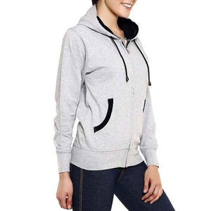 Sudaderas cortas con cremallera para mujer, Jersey de invierno personalizado, sudadera transpirable de talla grande con logotipo frontal, precios al por mayor - Product Image 6
