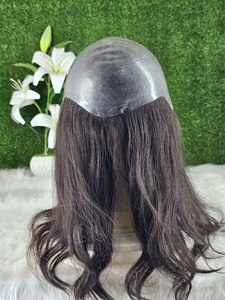 Extensions de cheveux naturels 100 % Remy indiens pour femmes, avec dentelle frontale, nouées à la main, luxueuses, ondulations profondes effet mouillé - Product Image 3