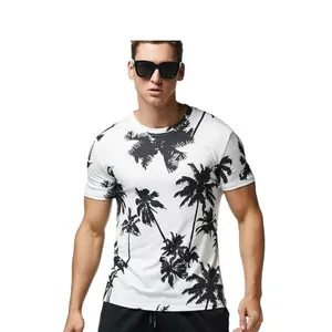 Polyester Material Men Sublimated Printed T-shirt High Quality 2023 Beach Wear Blank Short Sleeves Sublimation Printing Shirt