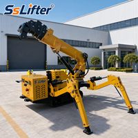 Grue araignée sur chenilles avec flèche télescopique pour la construction de structures en acier, l'installation d'équipements et la manutention en usine