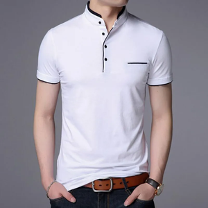 Alta calidad diseño personalizado seda hielo algodón cuello solapa manga corta Casual verano moda hombres Golf solapa Polo camisa 2025 - Product Image 2