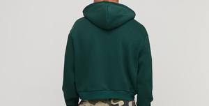 เสื้อสเวตเตอร์ผ้าฝ้ายสีเขียวสำหรับผู้ชายเสื้อผ้าแนวสตรีท2025ออกแบบโลโก้ได้ตามต้องการ - Product Image 3