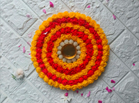 Porte-bougie en métal artisanal indien traditionnel à motif floral Rangoli, plusieurs couleurs, 8x8 pouces, décoration pour Diwali, Navratri, temple
