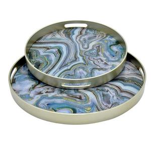 Plateau de service de conception d'autocollant de forme ronde pour le dessus de table de restaurant de mariage d'hôtel servant le plateau de Noël pour des articles de nourriture - Product Image 4