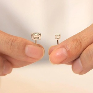 Boucles d'oreilles en diamant de laboratoire de taille Asscher, certifiées IGI, VVS, style élégant, avec or 14 carats, bijoux fins pour femmes à bas prix - Product Image 3