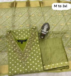 Traditionnel indien ethnique Bandhani travail manuel Salwar Kameez femmes mariage Festival Pooja Sangeet robe Dupatta Kurti pantalon pour - Product Image 6