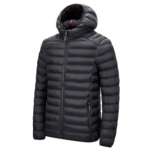 Chaqueta acolchada impermeable de estilo largo para hombre, abrigo de burbujas con capucha para invierno, Material de tela para exteriores, venta al por mayor - Product Image 4