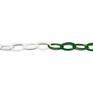 Chaîne en plastique vert-blanc de 25 m, type extrudé de 6 mm - Product Image 1