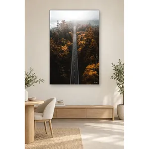 Impression sur toile Fida Foggy Road Through Autumn Forest - Product Image 4