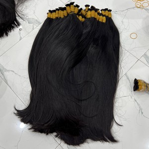 Cutícula negra recta natural de un solo donante cruda alineada para blanquear la extensión de cabello humano brasileño - Product Image 1